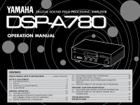 Yamaha DSPA-780 - Owners Manual 